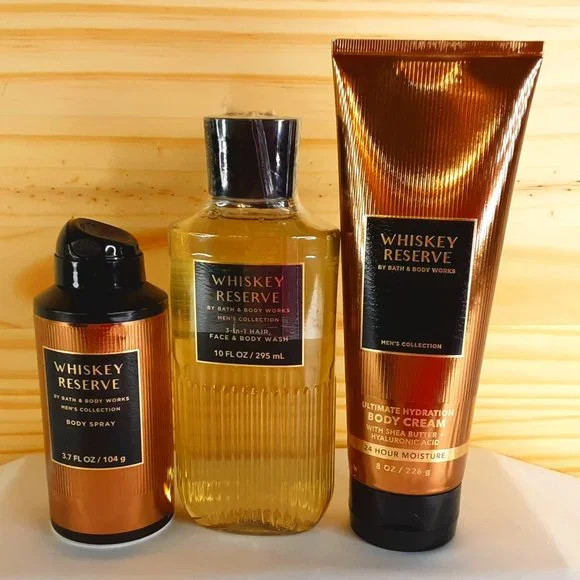 BATH & BODY WORKS 'WHISKEY RESERVE' 3-PIECE GIFT SET BODY WASH, LOTION & MIST - Picture 1 of 14